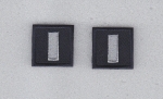 LT Lieutenant SILVER on MIDNIGHT rank insignia collar lapel patches 1" small